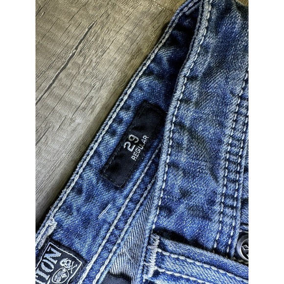 Affliction Black Premium Buckle Jeans Grant Straight Distressed Men's 29 Regular - Picture 5 of 12